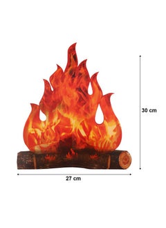 BOAO Boao 2 Set Fake Fire Fake Flame Camping Decoration 3D Cardboard Campfire Centerpiece Artificial Flames Campfire Party Decoration for Camp Bachelorette Christmas Party(12 x 10 Inch,Red Orange)  - Image 2