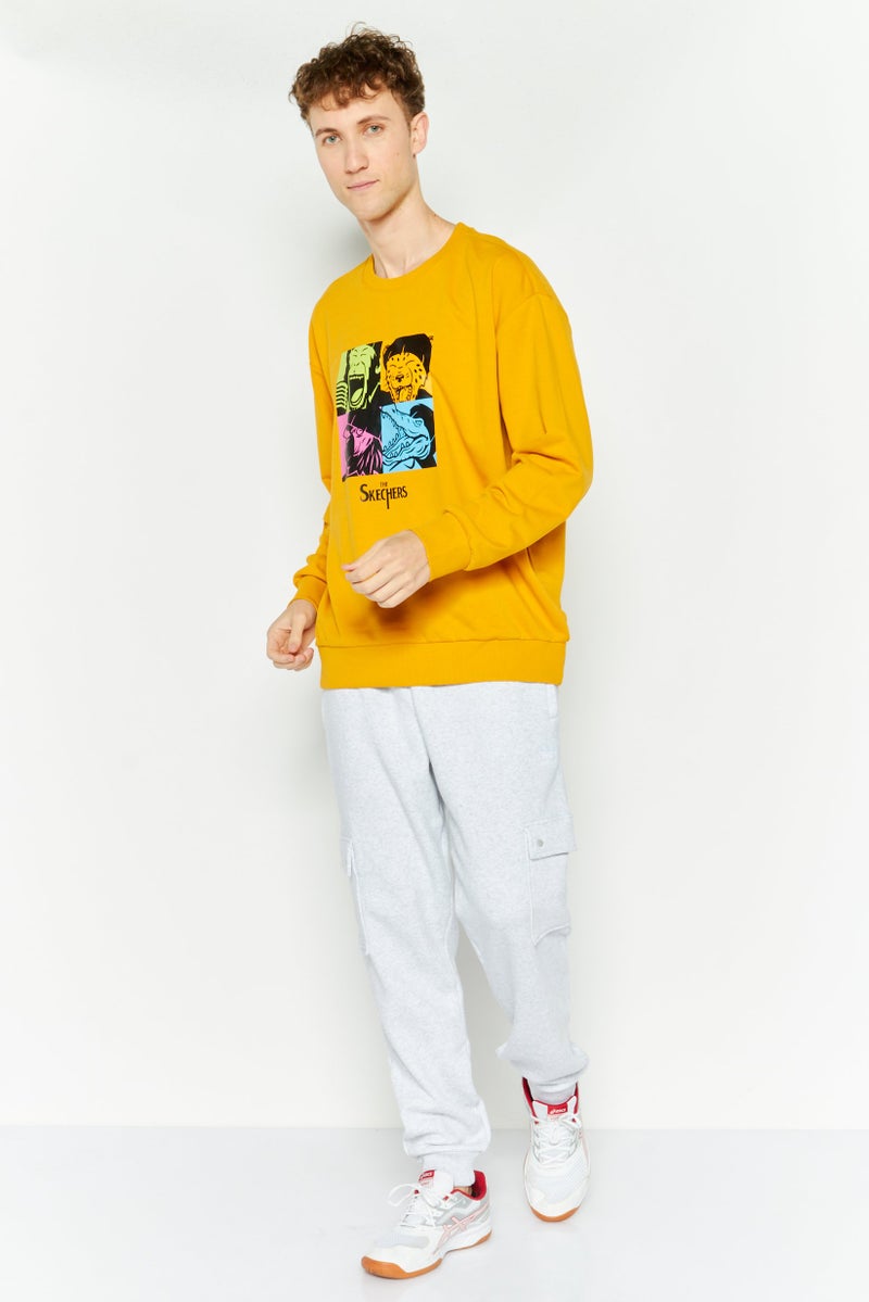 SKECHERS Men Sportswear Fit Long Sleeve Outdoor Sweatshirt, Yelllow  - Image 2