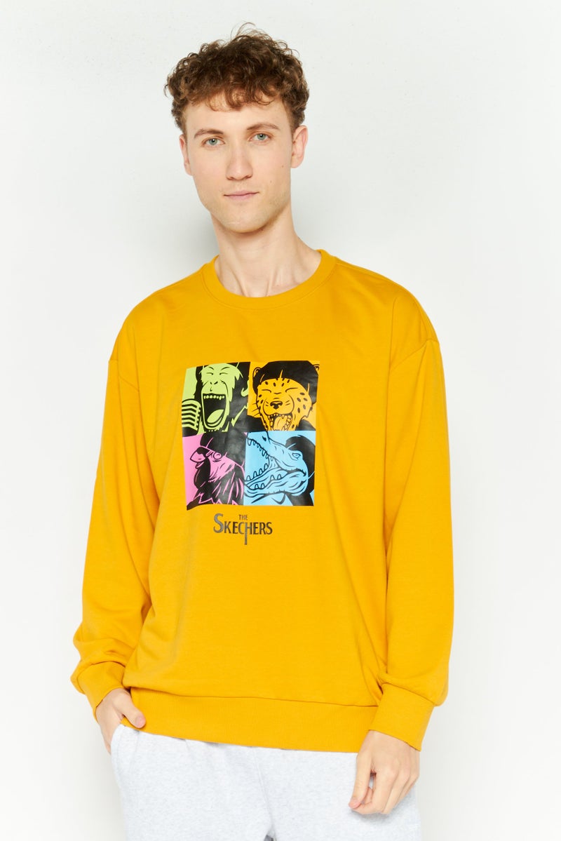SKECHERS Men Sportswear Fit Long Sleeve Outdoor Sweatshirt, Yelllow  - Image 1