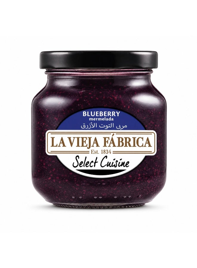 La Vieja Fabrica Blueberry Jam 280g, Spanish Mermelada Fruit Spread in Glass Jar, Breakfast Toast and Dessert Jam Since 1834