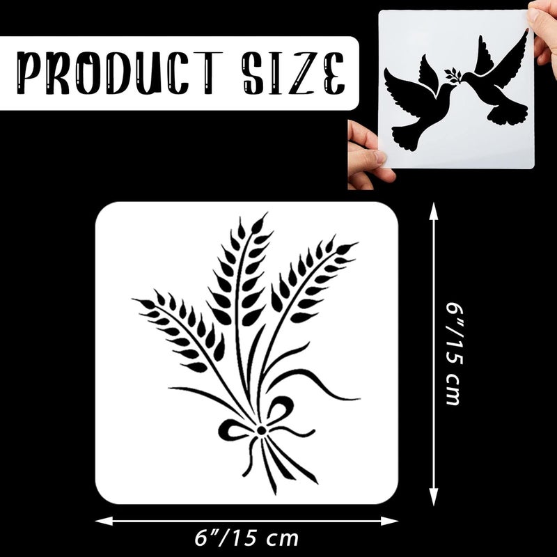 Romooa 20 Pieces Bread Stencils Artisan Bread Stencil Baking Stencil Set Cook Stencil Baking Template Tool, Cake, Pie, or Cookie Stencils Template Mold for Decorating, 20 Styles - Image 2