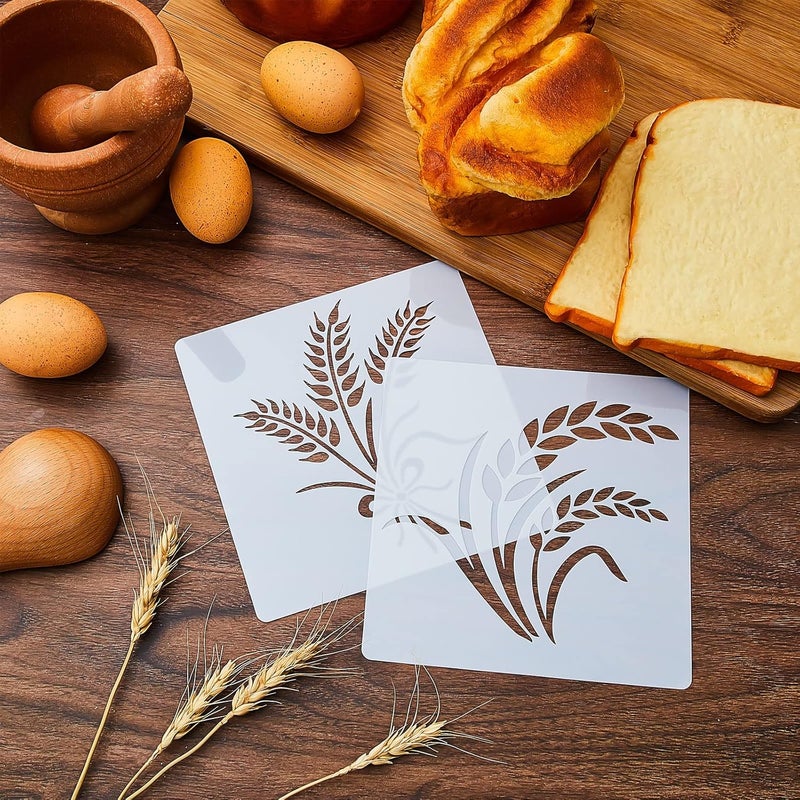 Romooa 20 Pieces Bread Stencils Artisan Bread Stencil Baking Stencil Set Cook Stencil Baking Template Tool, Cake, Pie, or Cookie Stencils Template Mold for Decorating, 20 Styles - Image 5