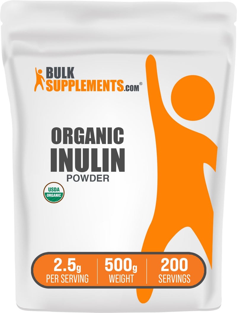 BulkSupplementscom Organic Inulin Powder Inulin Supplement Soluble Fiber Powder Vegan Gluten Free Inulin Fiber 25g per Serving 500g 11 lbs Pack of 1