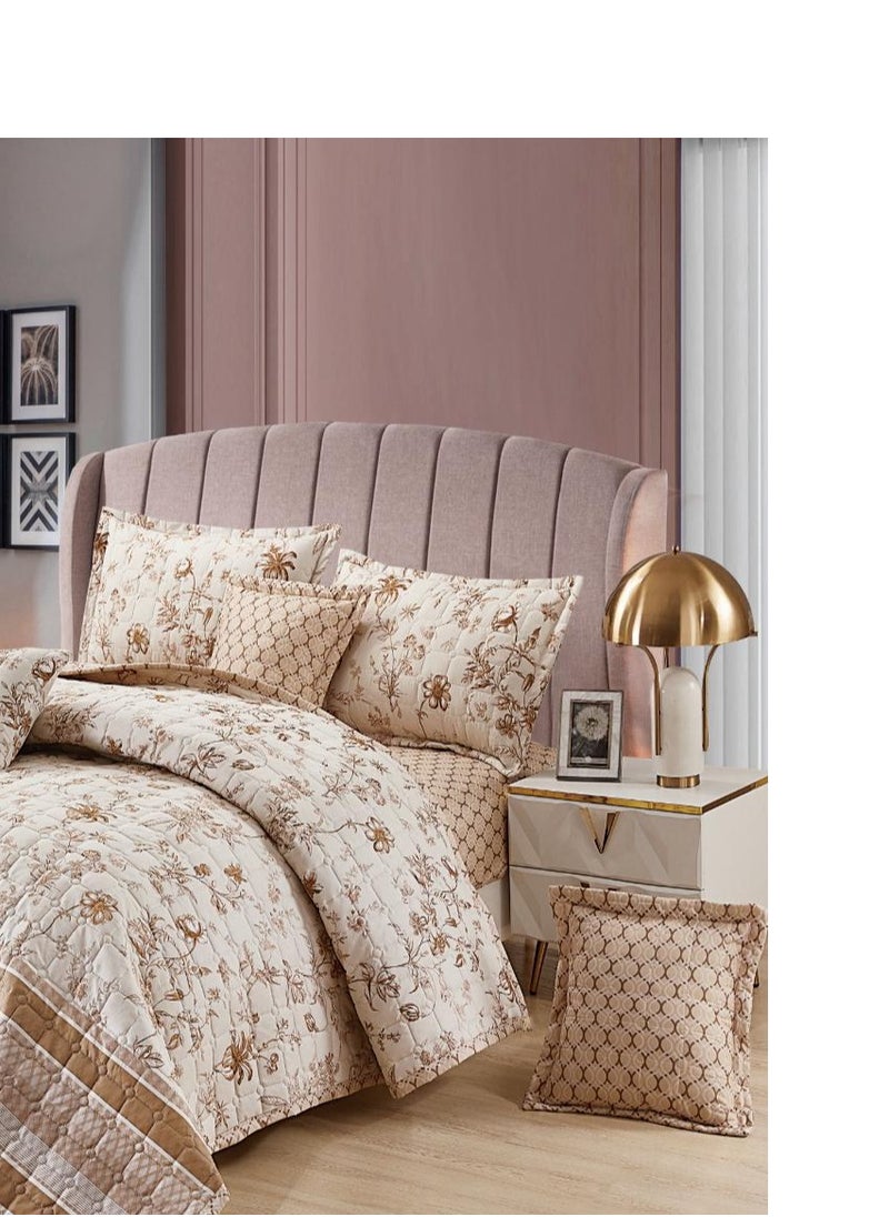 Double quilt set with fixed compressed filling, consisting of 6 pieces, king size 230*250 cm