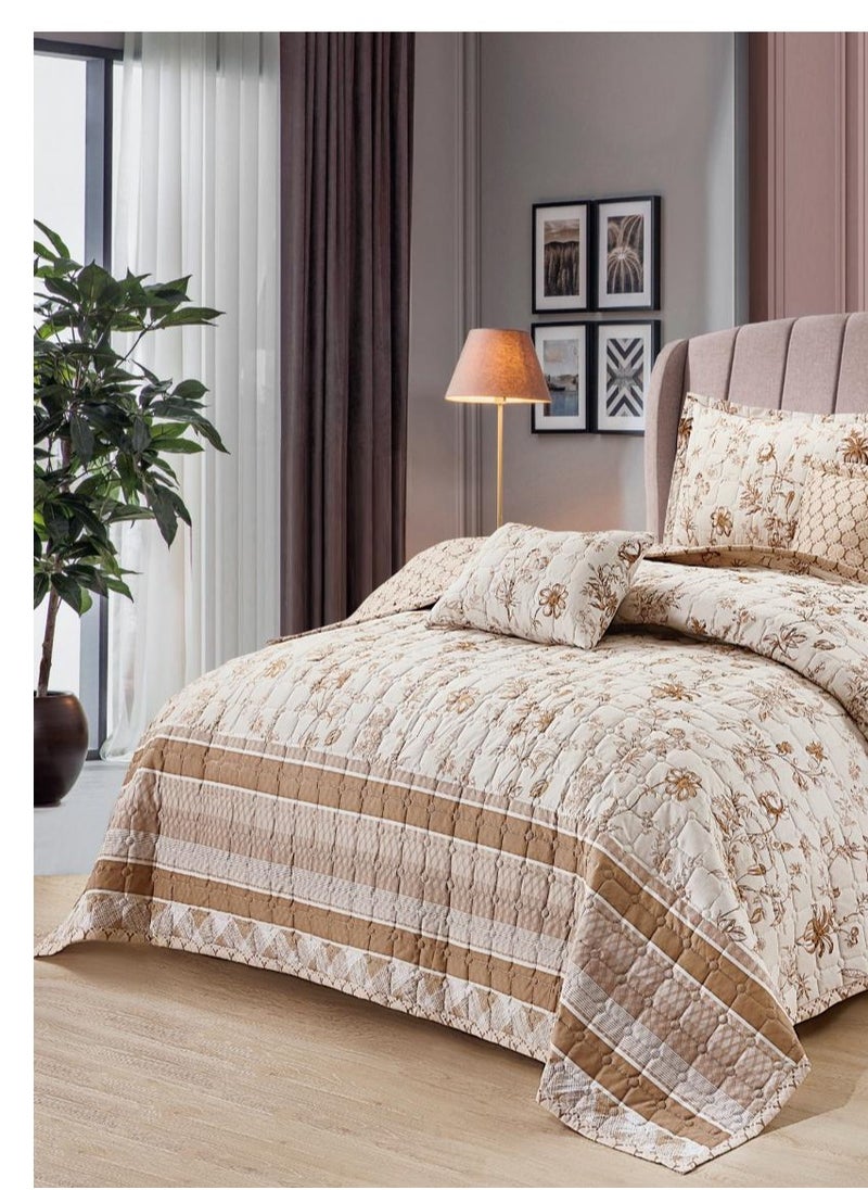 Double quilt set with fixed compressed filling, consisting of 6 pieces, king size 230*250 cm