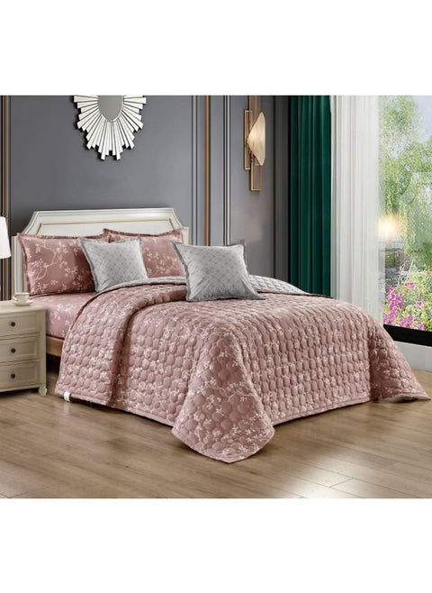Double quilt set with fixed compressed filling, consisting of 6 pieces, king size 230*250 cm