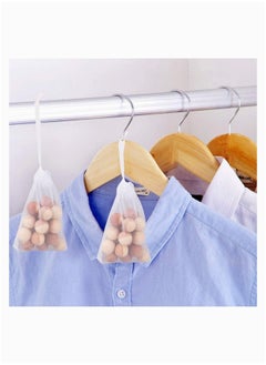 Generic Cedar Balls, Natural Aromatic Red Cedar Wooden Moth Balls Anti Moth Freshener & Deodoriser for Wardrobes Clothes Storage Drawer Wardrobe Freshener Accessories with 5 Satin Bags (30Pcs)  - Image 2