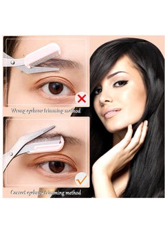 Excefore 6PCS Eyebrow Trimmer Set, Stainless Steel Curved Eyebrow Razor Eyebrow Scissors With Comb, Beauty Tool for Beginners Suitable for Any Skin Type Hair Removal Accessories for Men Women  - Image 4
