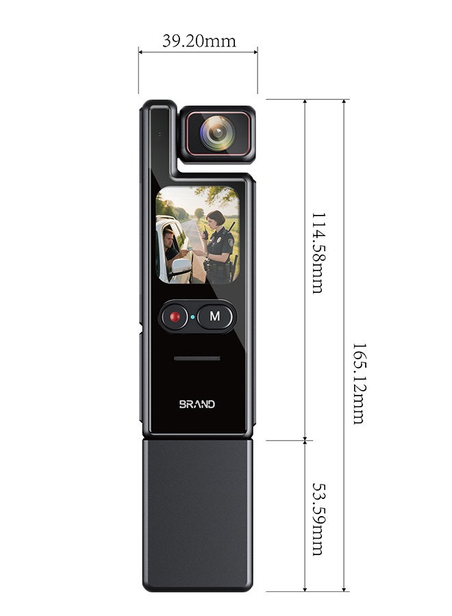 Pocket Sports Camera 4K, 3000mAh Battery 6-Axis Stabilizer Action Camera, 1.69inch High-Definition Touch Screen Body Camera, WIFI connection, 180° rotating lens, IP65 waterproof, Suitable for Vlogging and Live Streaming,  Black - Image 3