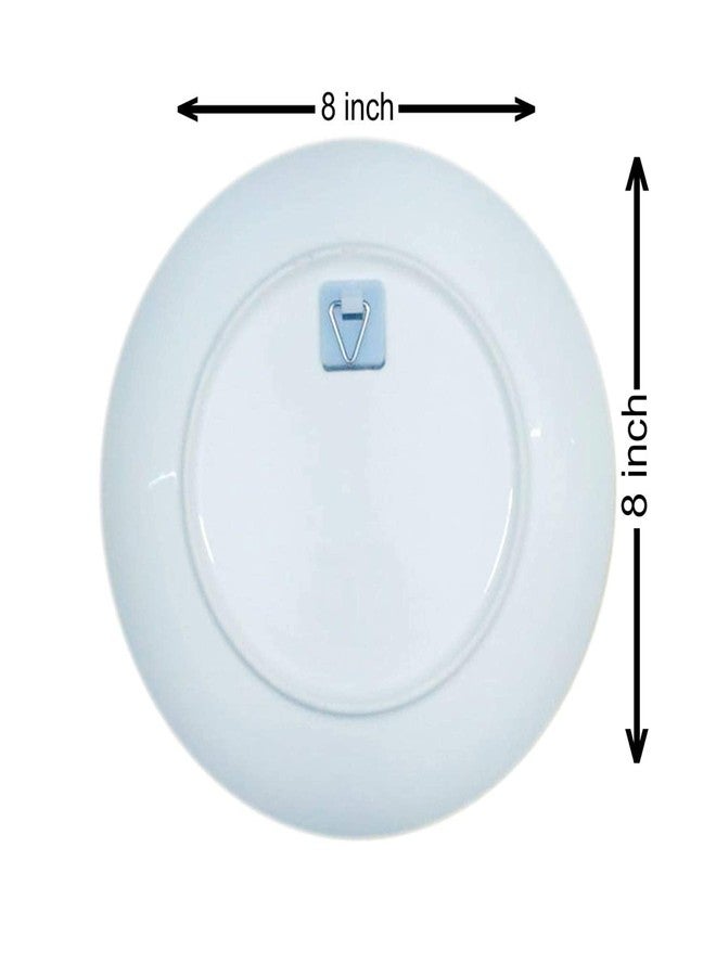 JIKRAA® Mandala Art Design Ceramic Decorative Designer Wall and Table Top Plate/Platter with Stand and Hook, Decorative Wall Plates for Living Room, Decorative Wall Plates for Home I 8 Inch - Image 3