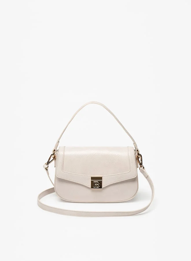 فلورا بيلا من شو إكسبرس Textured Satchel Bag with Adjustable Strap and Button Closure