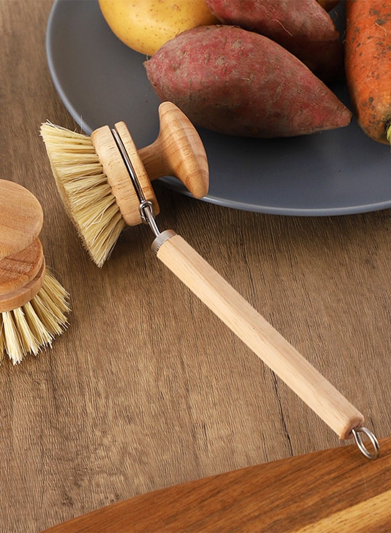 Replaceable dish brush Long wooden handle Household Cleaning Brush Useful things for kitchen Cleaning Tool - Image 2