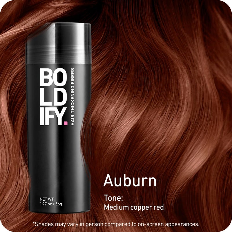 BOLDIFY Hair Fibers (56g) - Fill In Thinning and Fine Hair for an Instantly Fuller, Thicker Look - 14 Shades for Women & Men - Auburn - Image 2