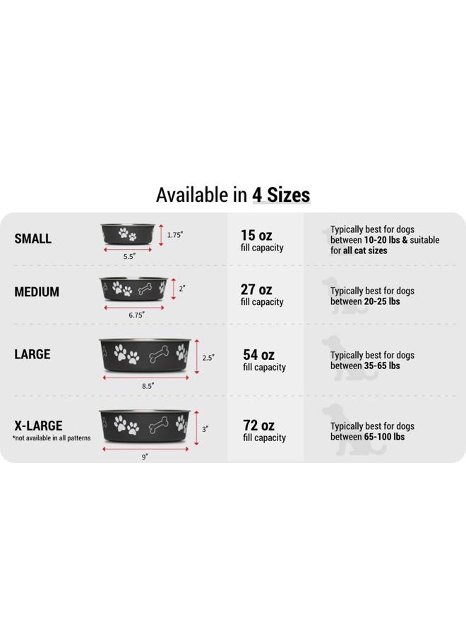 Loving Pets Bella Dog Bowls- Stainless Steel Dog & Cat Bowls - Spill Proof Dog Food Bowl, Puppy Essentials & Pet Supplies (Small 10-20 lbs, Artichoke)  - Image 5