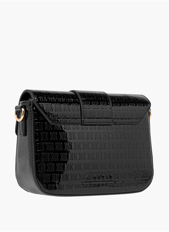 ELLE Women Monogram Embossed Crossbody Bag with Detachable Chain Strap Ramadan Collection  - Image 3