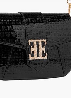 ELLE Women Monogram Embossed Crossbody Bag with Detachable Chain Strap Ramadan Collection  - Image 4