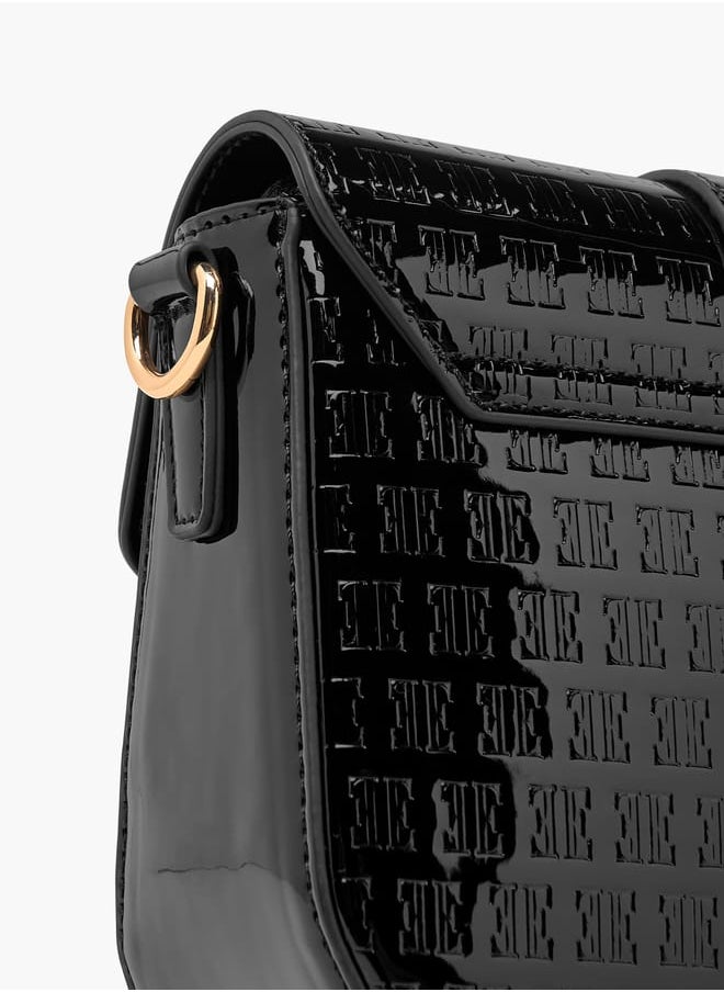ELLE Women Monogram Embossed Crossbody Bag with Detachable Chain Strap Ramadan Collection  - Image 5