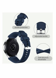 Y&D 22mm Silicone Strap Compatible With Samsung Galaxy Watch 46mm /Galaxy 3 45mm /Gear S3 Frontier/Classic, Soft Sport Wristband Replacement Straps For Men Women, Dark Blue  - Image 2