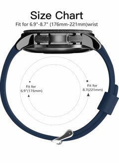 Y&D 22mm Silicone Strap Compatible With Samsung Galaxy Watch 46mm /Galaxy 3 45mm /Gear S3 Frontier/Classic, Soft Sport Wristband Replacement Straps For Men Women, Dark Blue  - Image 4