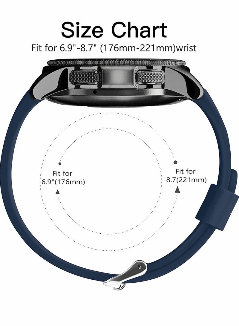 Y&D 22mm Silicone Strap Compatible With Samsung Galaxy Watch 46mm /Galaxy 3 45mm /Gear S3 Frontier/Classic, Soft Sport Wristband Replacement Straps For Men Women, Dark Blue  - Image 4