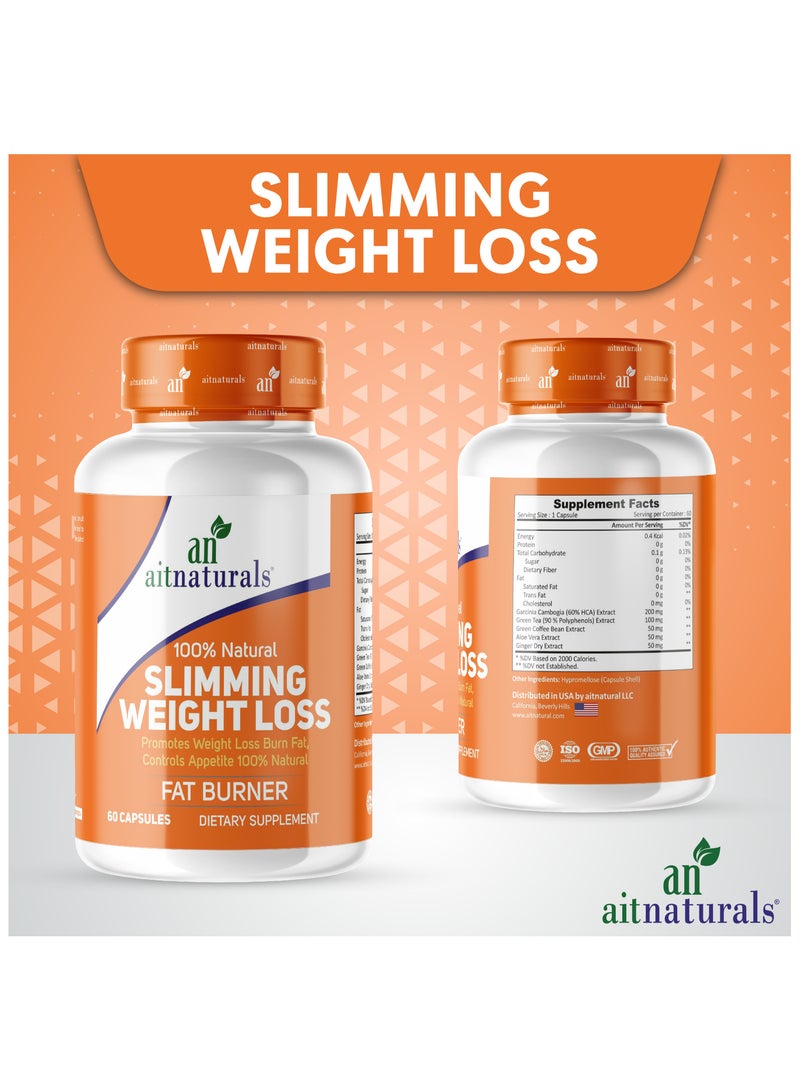 Aitnaturals Slimming Weight Loss Fat Burner Diet Pills 60 Capsules - Image 3