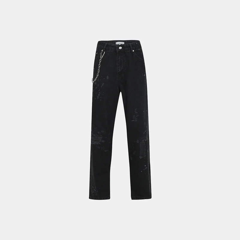 فلاش موب نيشن Black Jeans with Gem Details – FM Signature Denim
