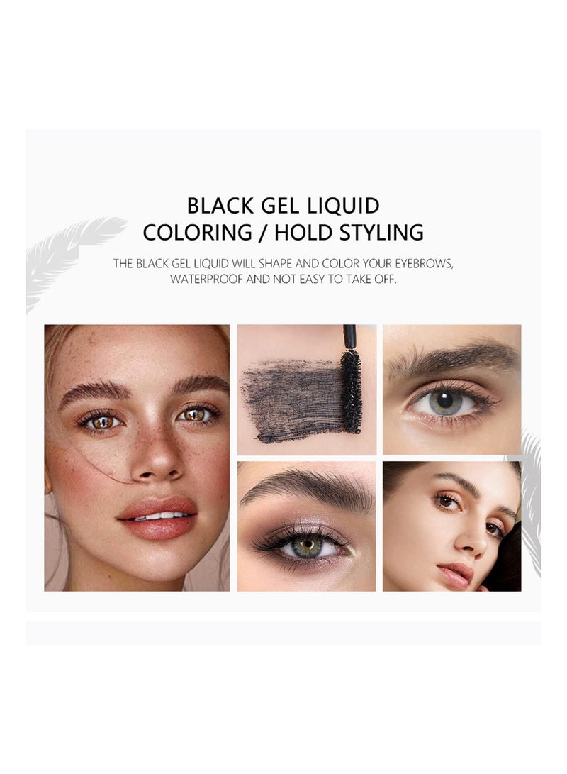 SYOSI Clear Eyebrow Setting Gel, Clear and Black Brow Fix Gel, Waterproof And Sweat-Proof Eyebrow Repair Liquid, Long Lasting Brows Styling Beauty Salon Home Use Makeup - Image 5