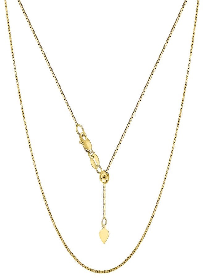 Savlano 925 Sterling Silver Solid 0.8mm Box Adjustable Bolo 14-24 Inch Chain Necklace For Women & Girls - Made in Italy Comes With Savlano Gift Box, Sterling Silver, n - Image 1