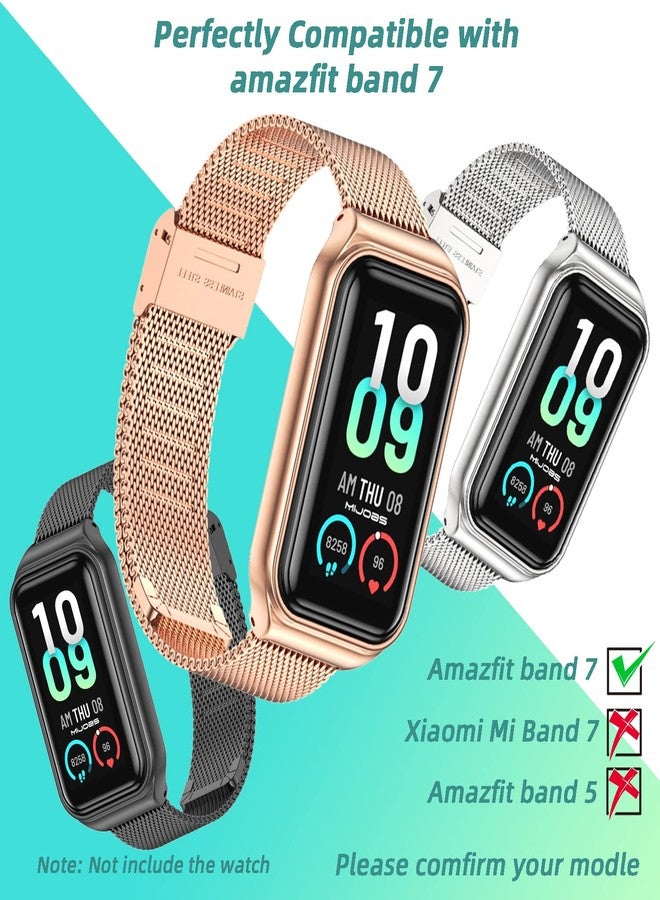 MIJOBS Metal Replacement Strap for Amazfit Band 7 Wristband Watch Strap Compatible with Amazfit 7 Fitness Tracker - Image 3