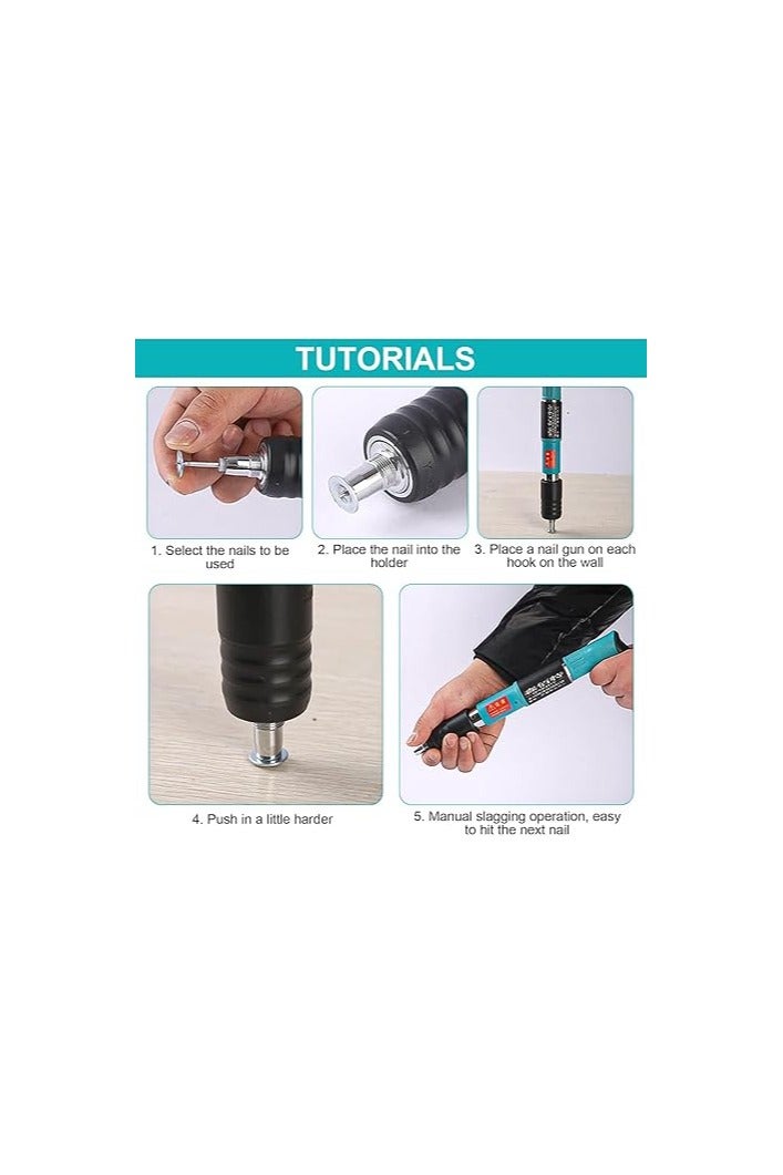 Mini Manual Solid Steel Nail Gun with 3 Adjustable Gears for Ceiling, Concrete Ceiling Nailer, Portable Mini Nailer by JETCH (Gun Only with Nails, 50pcs) - Image 4