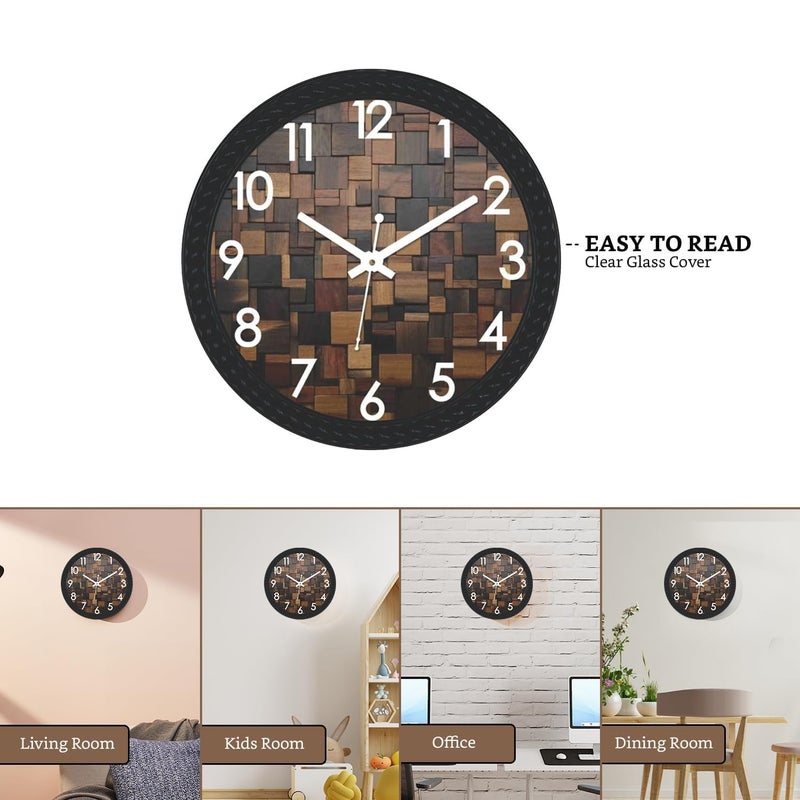 SHIFA CRAFT Wall Clock for Home Decorative Printed with Analog Battery Wall Clock for Living RoomOffice Aayatal Kursi - Image 5