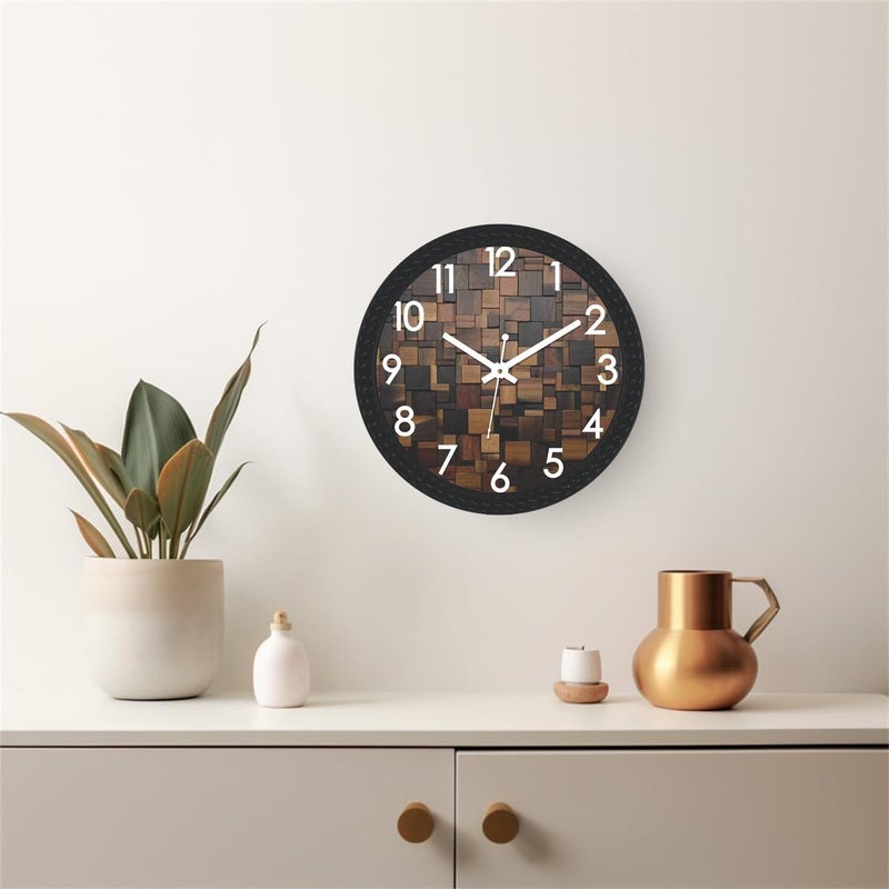 SHIFA CRAFT Wall Clock for Home Decorative Printed with Analog Battery Wall Clock for Living RoomOffice Aayatal Kursi - Image 4