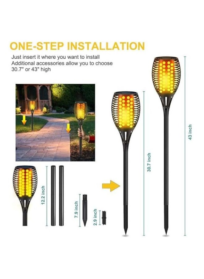 A F N Lighting - A F N LIGHTINGS AFN Solar Lights Upgraded,4 pack Waterproof Flickering Flames 96 LED Torches Lights Outdoor Solar Landscape Decoration Dusk to Dawn Auto OnOff Pathway Lights for Garden Patio Driveway - Image 1