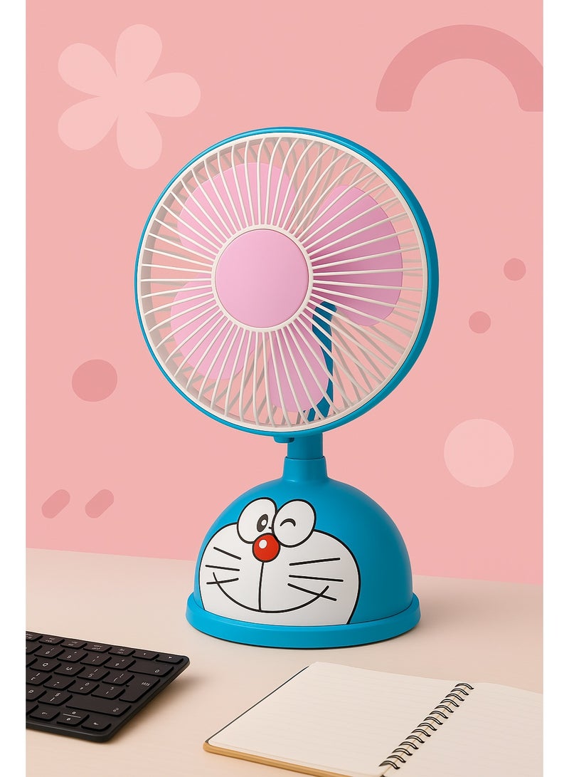 مروحة مكتب صغيرةfan cartoon fashion  – سرعتان تشغيل – تصميم خفيف الوزن قابل للتدوير – محرك عالي الأداء – صديقة للبيئة – موفرة للطاقة – تصميم بشكل مناسب للاطفال - Image 5