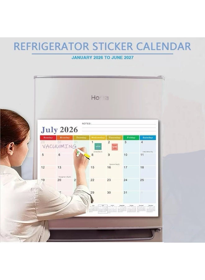 JoyousSto Magnetic Calendar for Fridge, 18 Months Wall Calendar Jan 2026 - Jun 2027, Refrigerator Calendar Suitable for Keeping Important Dates, Perfect for Organizing - Image 4