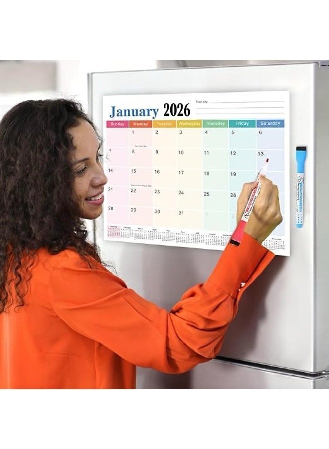 JoyousSto Magnetic Calendar for Fridge, 18 Months Wall Calendar Jan 2026 - Jun 2027, Refrigerator Calendar Suitable for Keeping Important Dates, Perfect for Organizing - Image 1