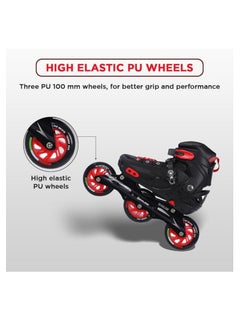ENDLESS  EL1033 Inline Adjustable Skates Large 39 EUR (UK 5.5) - 43 EUR (UK 9) for 12 Years and Above |Aluminium Chassis and 100 mm PU Three Wheels | With ABEC 9 Bearings | Indoor and Outdoor  - Image 5