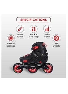 ENDLESS  EL1033 Inline Adjustable Skates Large 39 EUR (UK 5.5) - 43 EUR (UK 9) for 12 Years and Above |Aluminium Chassis and 100 mm PU Three Wheels | With ABEC 9 Bearings | Indoor and Outdoor  - Image 3
