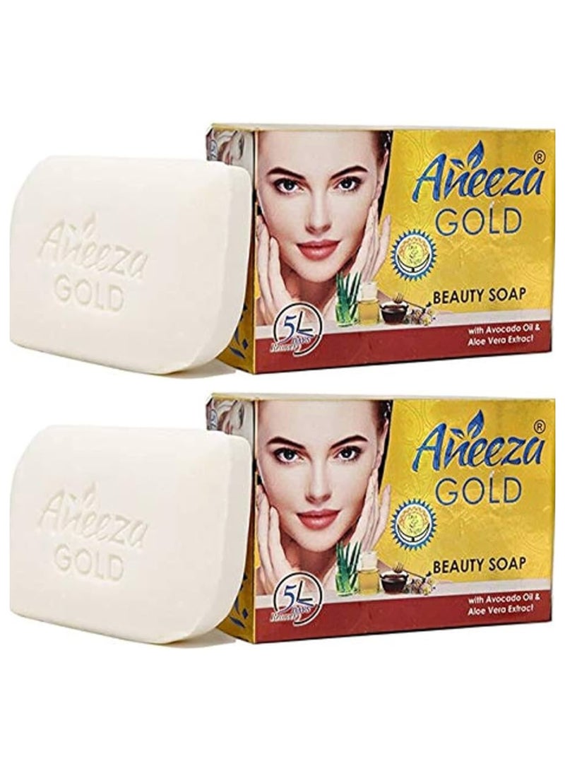 أنيزا قطعتين من صابون التبييض الذهبي مع الأفوكادو والصبار (90 جرام)