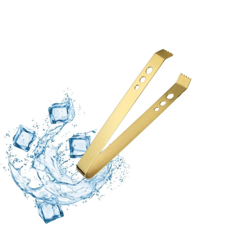 FINALITY finality PVD Coated Stainless Steel Ice Tong Ice Picker Bar Accessories Tools Mini Serving Tongs for Sugar Cubes Salad U Shaped Party Hotel Home67 GoldPack of 1 - Image 3