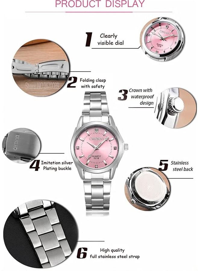 Chenxi Women's Classic Wrist Watch  Silver/Pink - Image 4