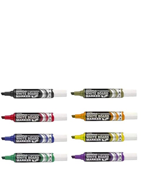 Pentel Wlt Mwl6-08 Maxiflo White Board Marker Set Of 8