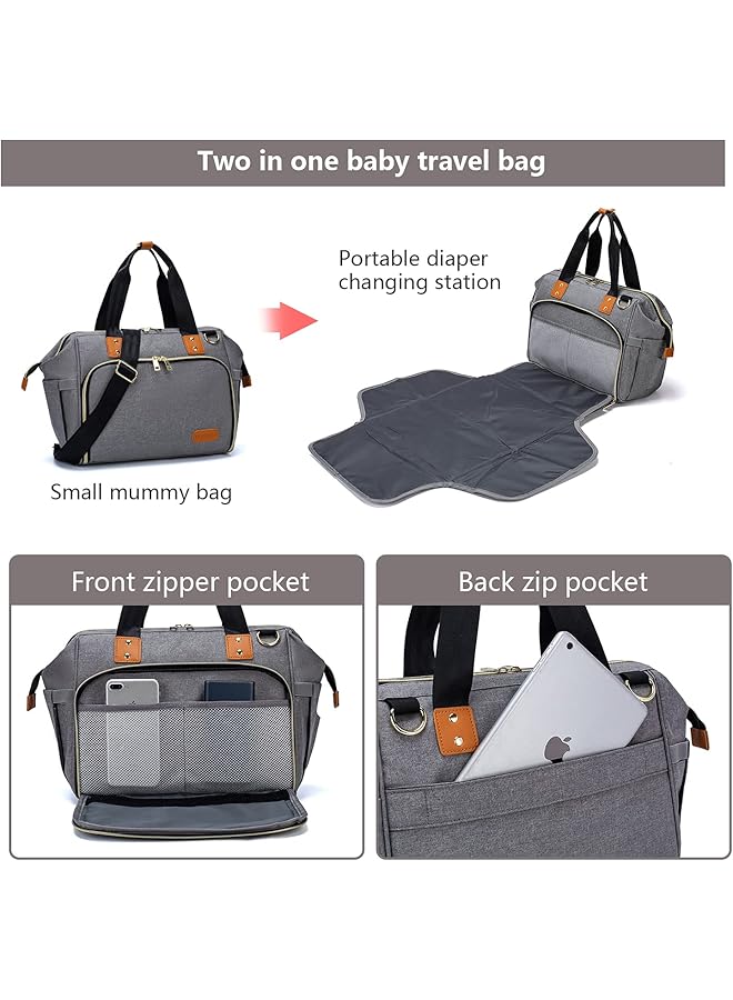 LIMOS Diaper Mummy Bag Tote With Bottle Case And Changing Pad Dikaslon Large Travel Diaper Tote For Mom And Dad Multifunction Baby Bag For Boys And Girls - Image 2