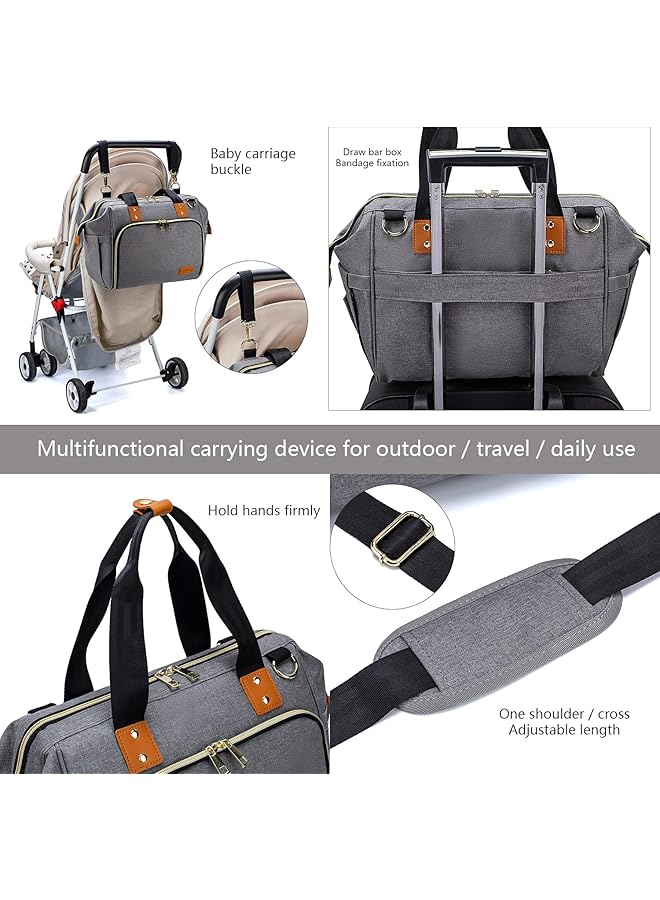 LIMOS Diaper Mummy Bag Tote With Bottle Case And Changing Pad Dikaslon Large Travel Diaper Tote For Mom And Dad Multifunction Baby Bag For Boys And Girls - Image 4