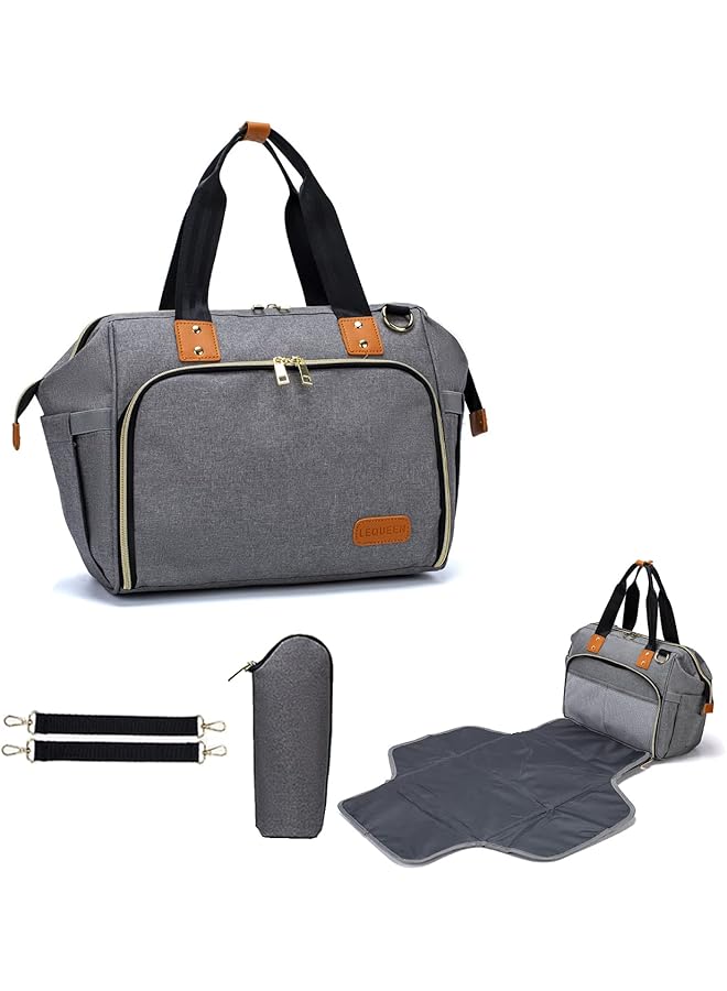 LIMOS Diaper Mummy Bag Tote With Bottle Case And Changing Pad Dikaslon Large Travel Diaper Tote For Mom And Dad Multifunction Baby Bag For Boys And Girls - Image 1