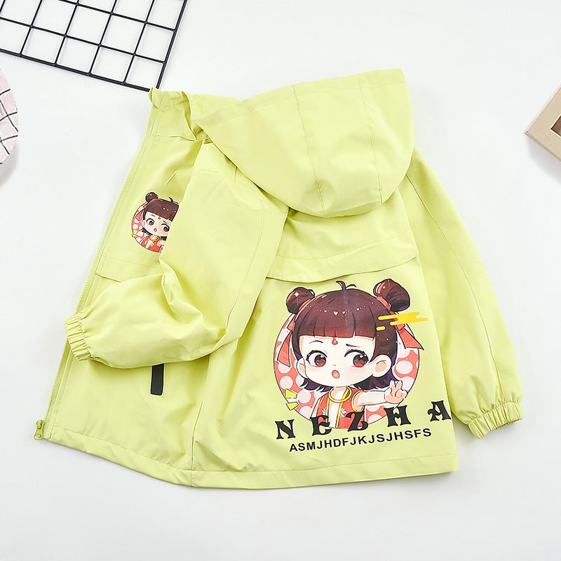 Girls' Charge Jacket Spring Clothes Western Style Children'S Style Middle And Big Children'S Nezha Sports Top Fashionable - Image 4