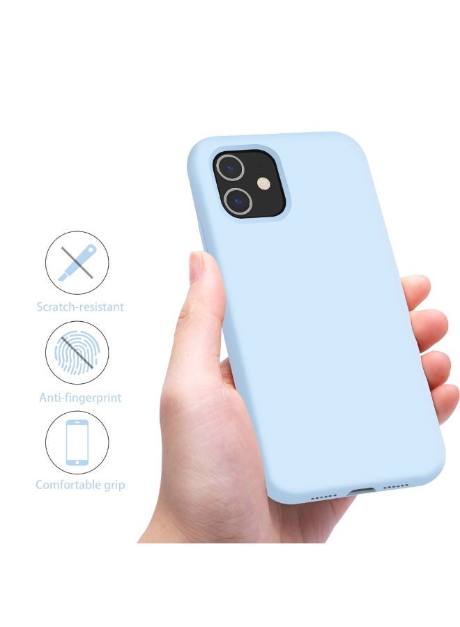 جراب متوافق مع iPhone 11 مقاس 6.1 بوصة، جراب هاتف نحيف من السيليكون السائل مكون من 4 طبقات من المطاط الهلامي الناعم المقاوم للصدمات مع بطانة من الألياف الدقيقة المضادة للخدش (أزرق فاتح) - Image 3
