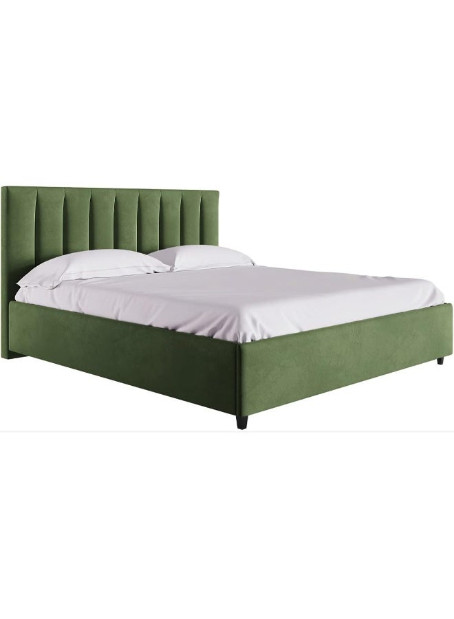 R2R FURNITURE Mexxony Comfort Upholstered Bed - Pillow Top Pocket Spring Mattress (With Memory Foam) By R2R Super King Size (200Cm X 200Cm) (Green)  - Image 1