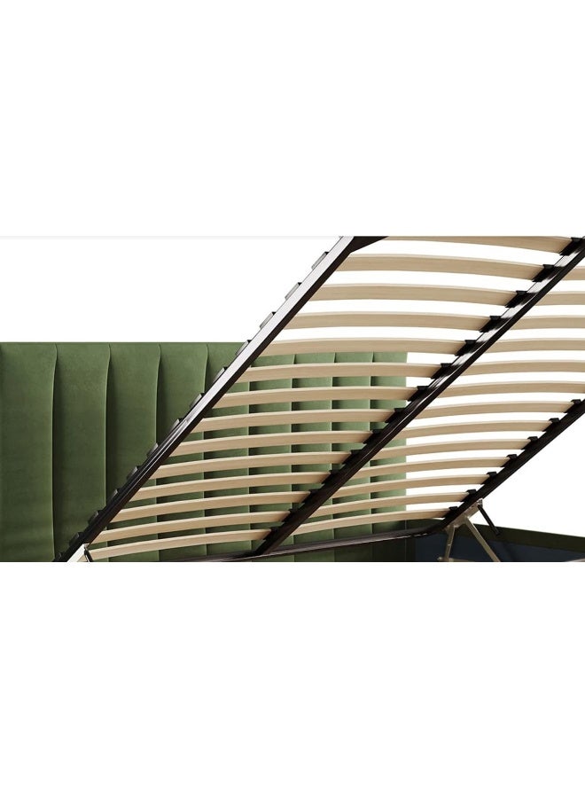 R2R FURNITURE Mexxony Comfort Upholstered Bed - Pillow Top Pocket Spring Mattress (With Memory Foam) By R2R Super King Size (200Cm X 200Cm) (Green)  - Image 2
