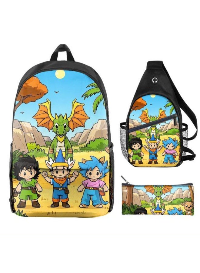 Universal cartoon new three-piece schoolbag - 406  - Image 2
